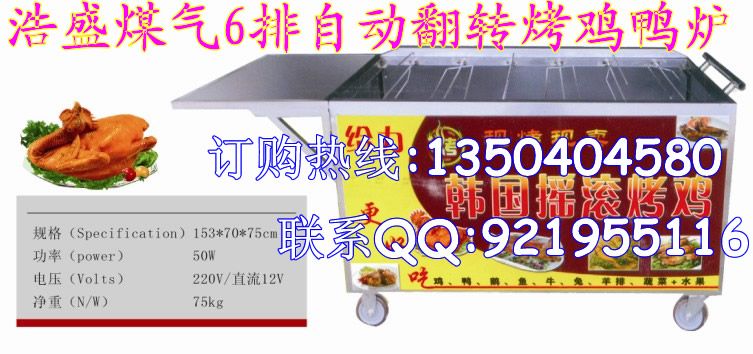 煤氣6排自動(dòng)翻轉(zhuǎn)烤雞爐